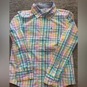 crown & ivy Pastel Plaid Kids Button Down Shirt